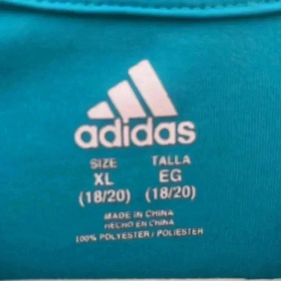 ❤️Host  Picks❤️[YXL]NWOT Adidas Turquoise Logo Shirt- Youth XL or Adult S/M - Picture 4 of 4
